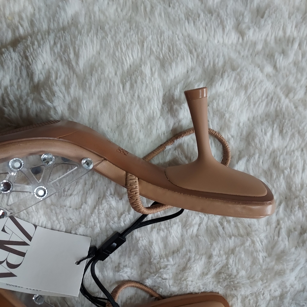 Zara rhinestones Slingback Sz 8/39 - Picture 10 of 12